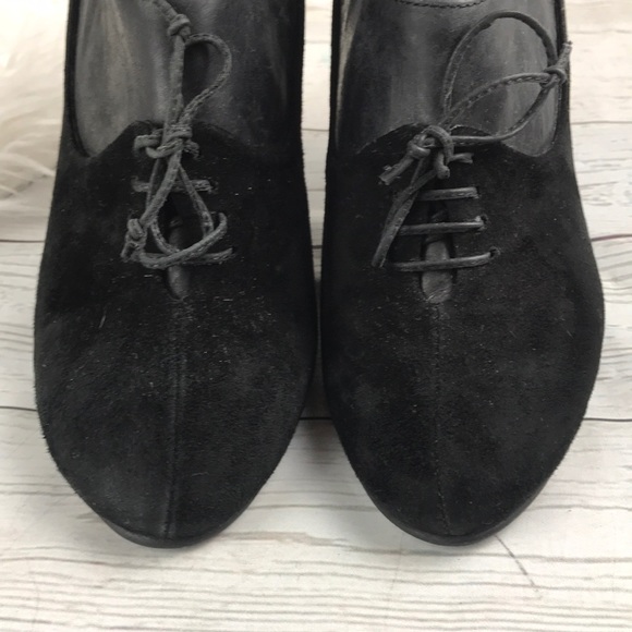 All Saints Spitalfields Black Suede Laceup Booties - Picture 4 of 7